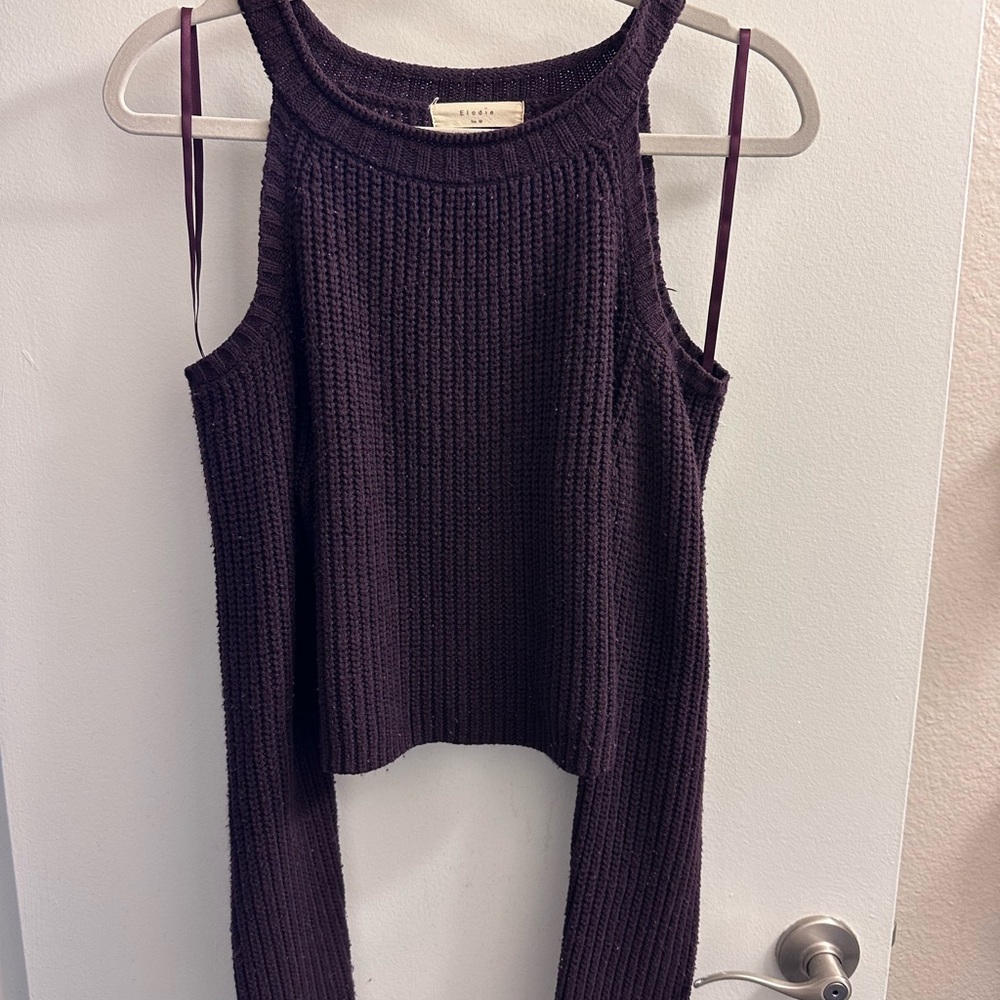 Wilfred Purple Knit Cut Out Sweater